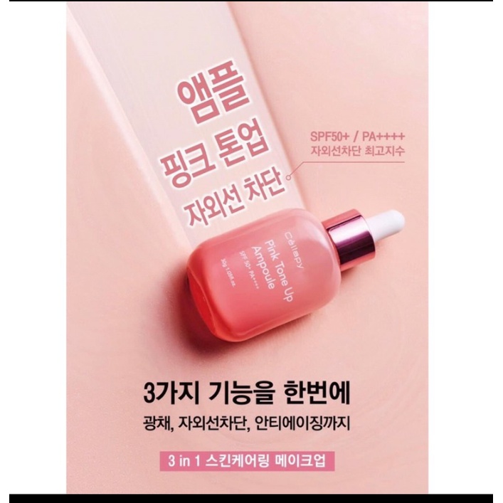 TINH CHẤT DƯỠNG TRẮNG CĂNG BÓNG , CHỐNG NẮNG,NÂNG TONE DA CELLAPY PINK TONE UP AMPOULE TỪ HÀN QUỐC | BigBuy360 - bigbuy360.vn