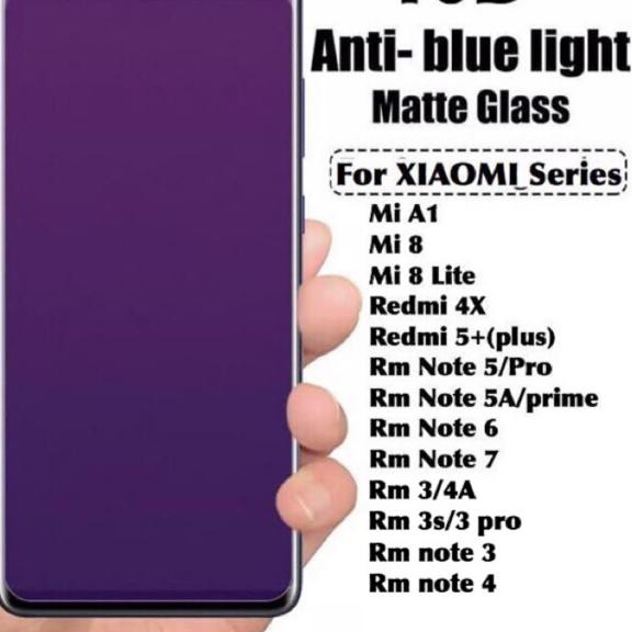 Kính Cường Lực Chống Ánh Sáng Xanh 10 D Xiaomi Redmi 4x 3 3s 4a Mi A1 8 Lite 5 Pro Plus Note 3 4 5a 6