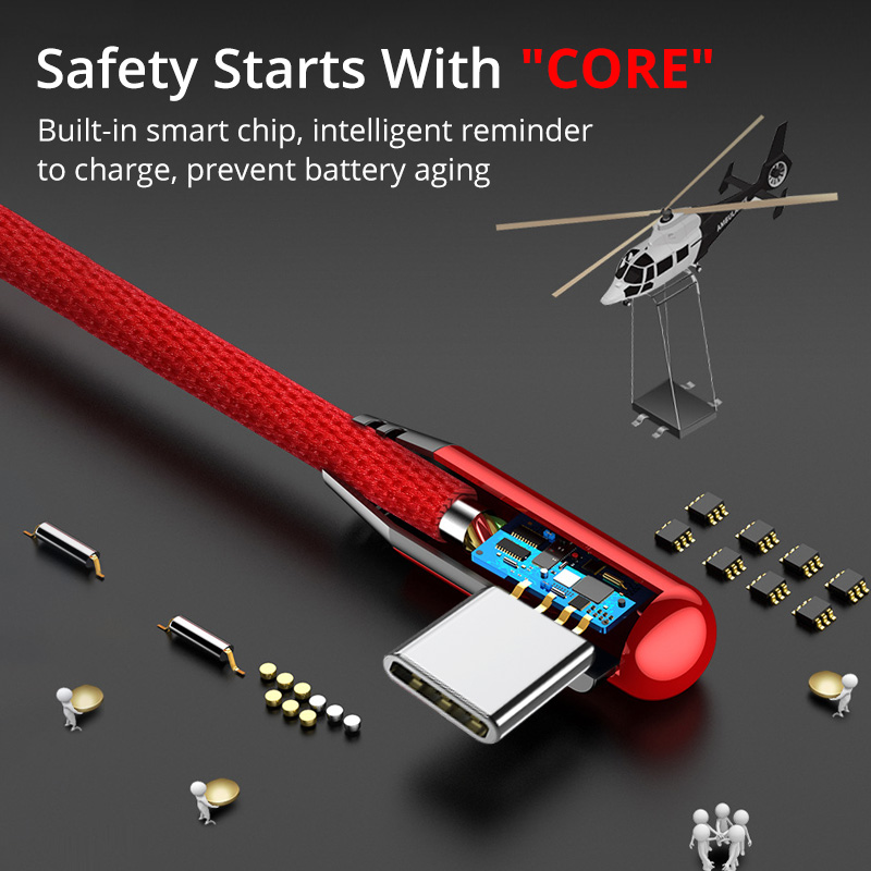 Cáp sạc chơi FONKEN 90 độ cho điện thoại Dây game Micro Usb Type-C
