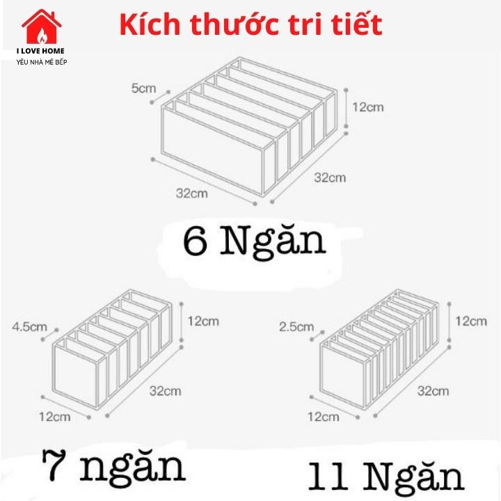 Khay túi vải đựng đồ lót tất vớ quần áo nhiều ngăn, khay xếp chia ô đựng đồ cá nhân tủ quần áo