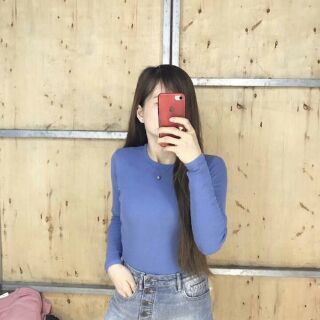 Áo thun cotton gân dang len mỏng