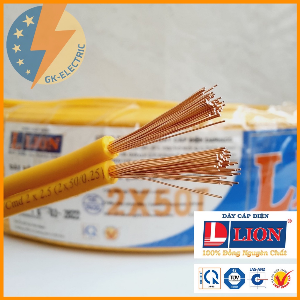 Dây điện đôi mềm LION VCmd 2x2.5 - giao màu ngẫu nhiên