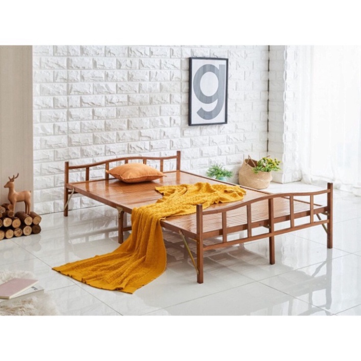 Giường văn phòng, giường nằm than bà đẻ bằng tre gấp gọn, cao cấp, Giường xếp đa năng. KT 80*197cm