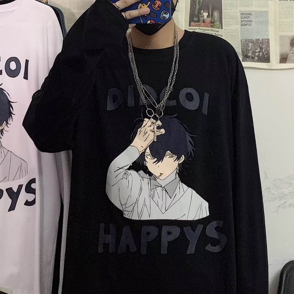 Áo Thun Dáng Rộng In Họa Tiết Hoạt Hình Phong Cách Hip Hop Hàn Quốc Thời Trang Cho Nam Và Nữ size M-5XL