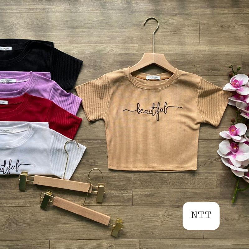 [Mã FAMAYWA giảm 10K đơn 50K] Áo Croptop thêu beautyful | BigBuy360 - bigbuy360.vn