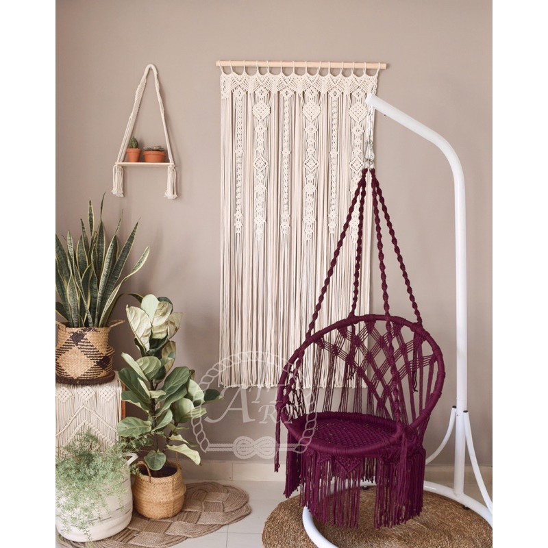 Xích đu Macrame xương cá bao gồm cần treo