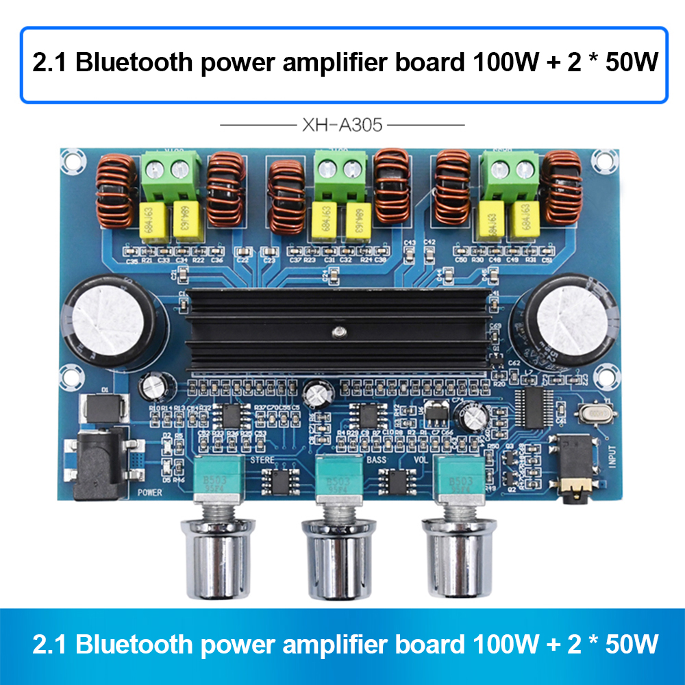 POWER CHANNEL Bảng Mạch Khuếch Đại Âm Thanh Kỹ Thuật Số Xh-A305 Bluetooth 5.0 Tpa3116D2 50wx2 + 100w 2.1