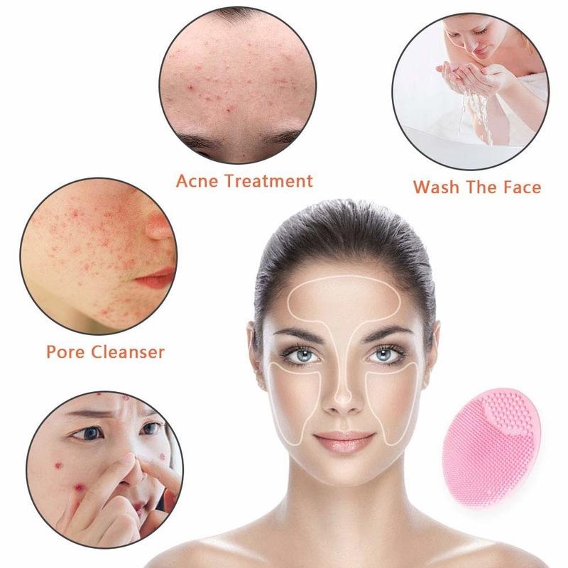 1 Cọ Bàn Chải Silicone Hình Oval Làm Sạch Sâu Loại Bỏ Mụn Đầu Đen