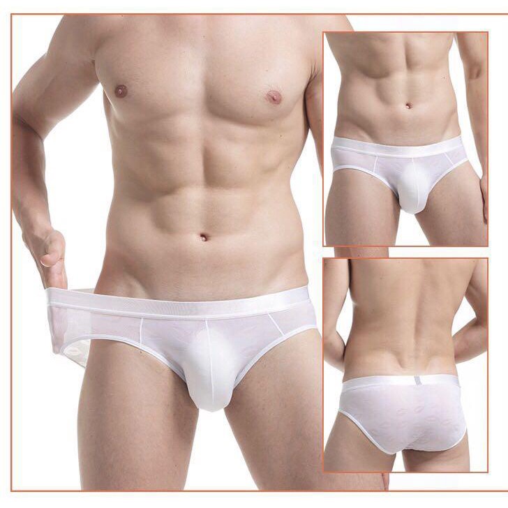 Quần lót nam tam giác cao cấp chất liệu thun lưới mịn phối họa tiết nhỏ , Quần sịp nam thun co dãn 4 chiều - 187
