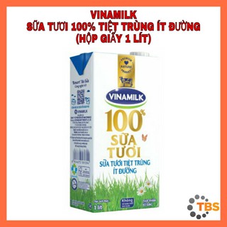 [VINAMILK-SỮA TƯƠI ÍT ĐƯỜNG] SỮA TƯƠI VINAMILK 100% TIỆT TRÙNG ÍT ĐƯỜNG, HỘP 1L