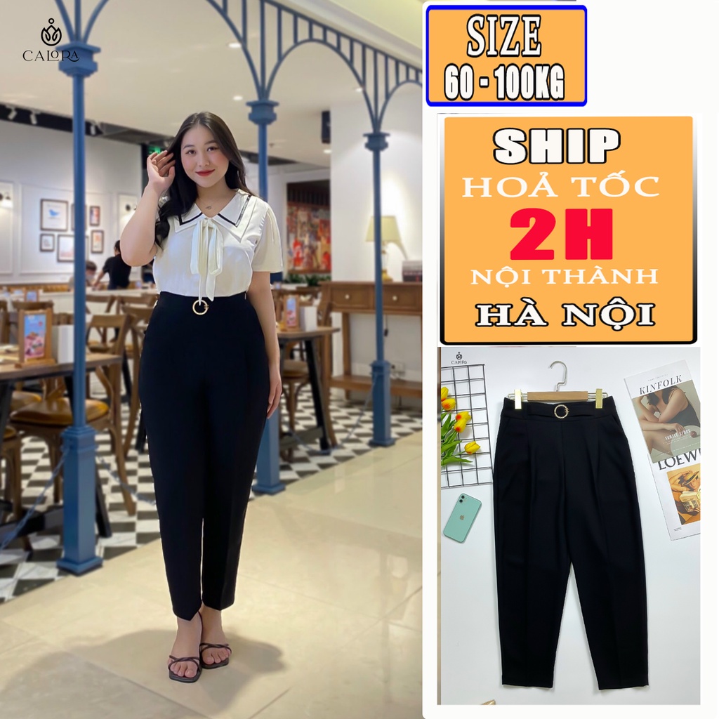 Quần âu nữ baggy big size công sở 60 -100kg (Hình thật + video)