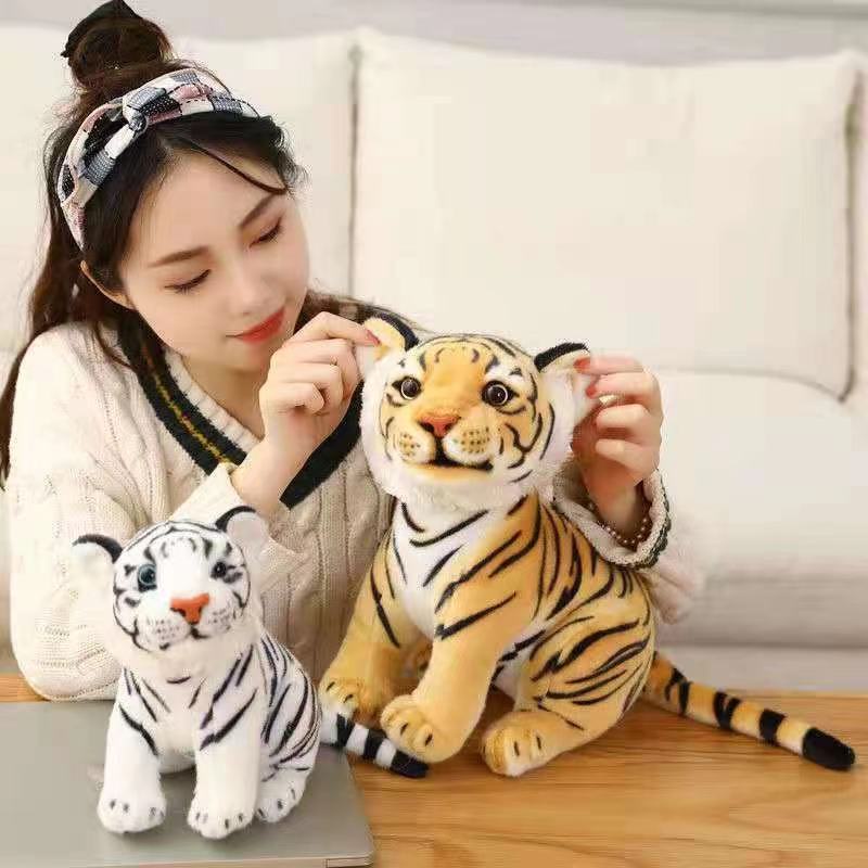 Chú Hổ Nhồi Bông Dễ Thương Dùng Làm Quà Tặng Cho Bé Thú nhồi bông hình hổ màu vàng/trắng mềm mại Thú Nhồi Bông Hình Con Hổ Dễ Thương Cho Bé Đồ chơi nhồi bông hình con hổ đáng yêu 24cm 27cm 34cm