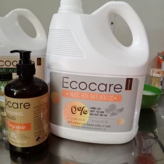 Nước rửa chén hữu cơ cam 4lit và 500ml ecocare