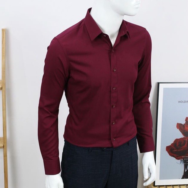 Áo sơ mi nam màu Trắng , Xanh nhạt , Xanh than , đỏ đô và Đen chất lụa thái siêu đẹp T-Shirt Fashion