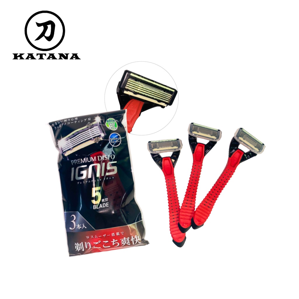 Bộ 3 dao cạo râu 5 lưỡi cao cấp Nhật Bản Premier Dispo Igins 5 Blade PR5-3P8