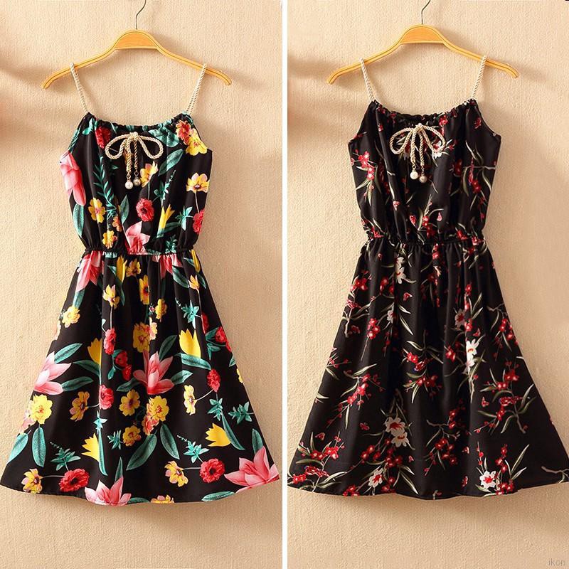 Đầm Sát Nách Hoạ Tiết Hoa Phong Cách Bohomian