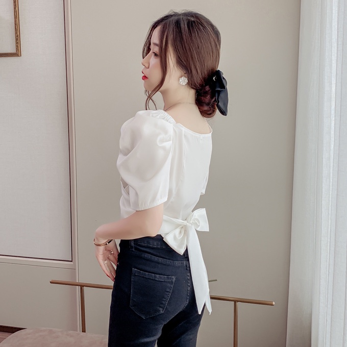 Áo Kiểu Tay Ngắn Cổ Chữ V Thời Trang Mùa Hè Cho Nữ
