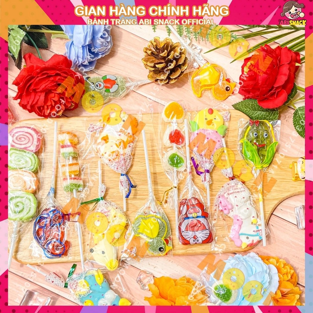 Combo 5 cây kẹo dẻo xiên loại que mềm và cứng hình dáng đông vật/ con giáp