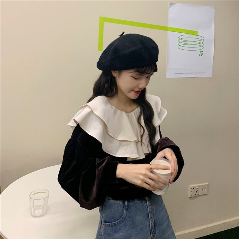 MỚI Áo sơ mi nữ tay dài dáng rộng phong cách Hàn Quốc