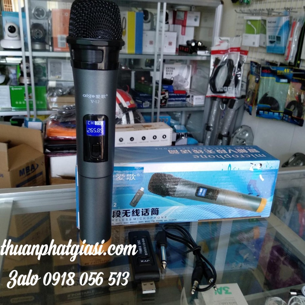 Micro không dây Zansong  V12 dành cho loa kéo, blutooth