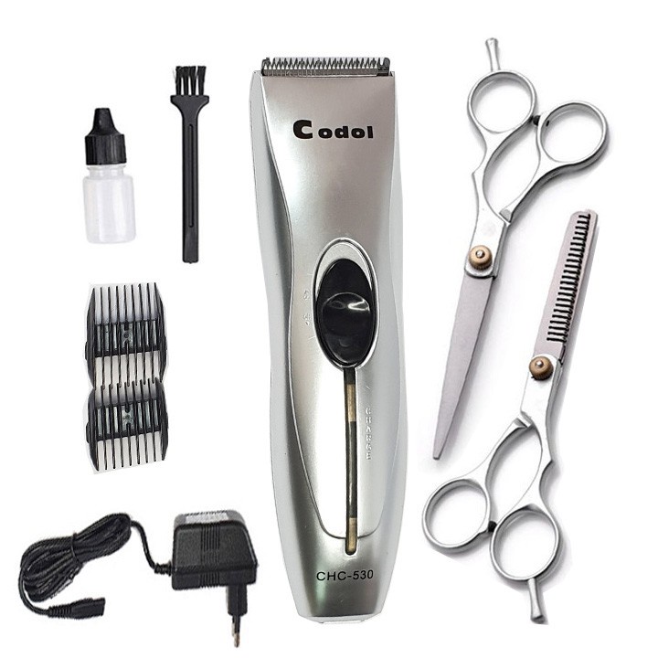 Tông đơ cắt tóc Codos CHC 530 kèm kéo cắt tỉa lấy dáy tai có đèn