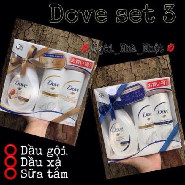 Bộ dầu gội xả tắm DOVE Set 3 Nhật Bản