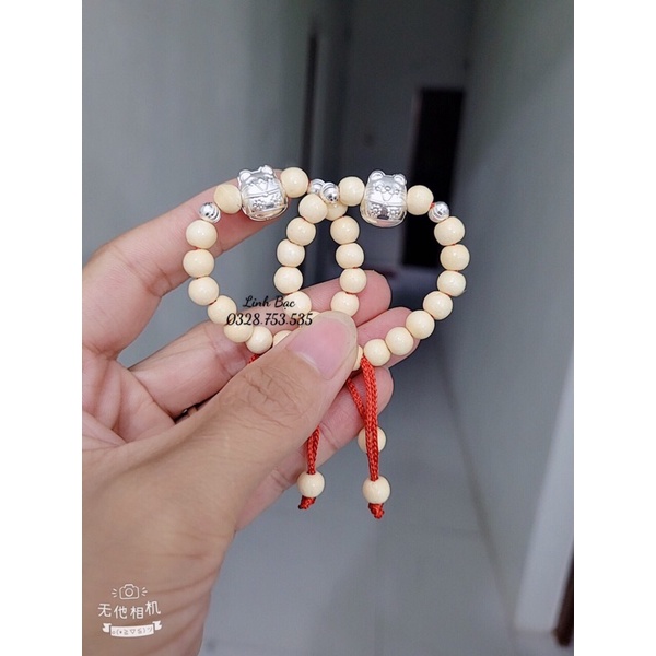 VÒNG DÂU TẰM MIX MÈO BẠC GIÚP BÉ NGỦ NGON- VÒNG DÂU TẰM CHO BÉ SINH NĂM 2023