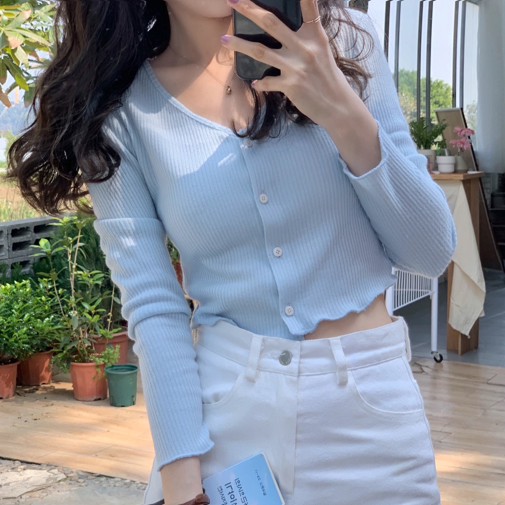 Áo Khoác Cardigan Dệt Kim Mỏng Tay Dài Cổ Chữ V Phong Cách Thời Trang Mới Dành Cho Nữ 53919