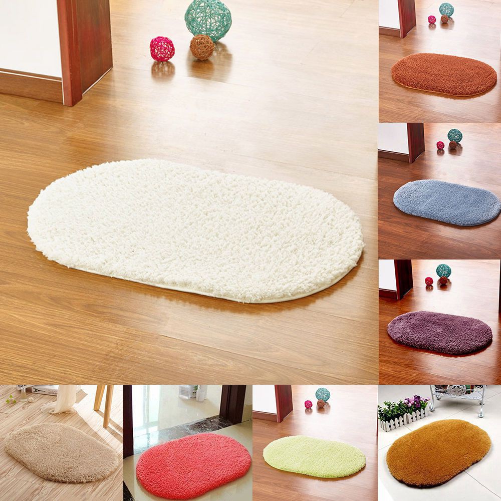 Thảm lót sàn chống trượt dáng tròn cỡ 50x80cm tiện dụng