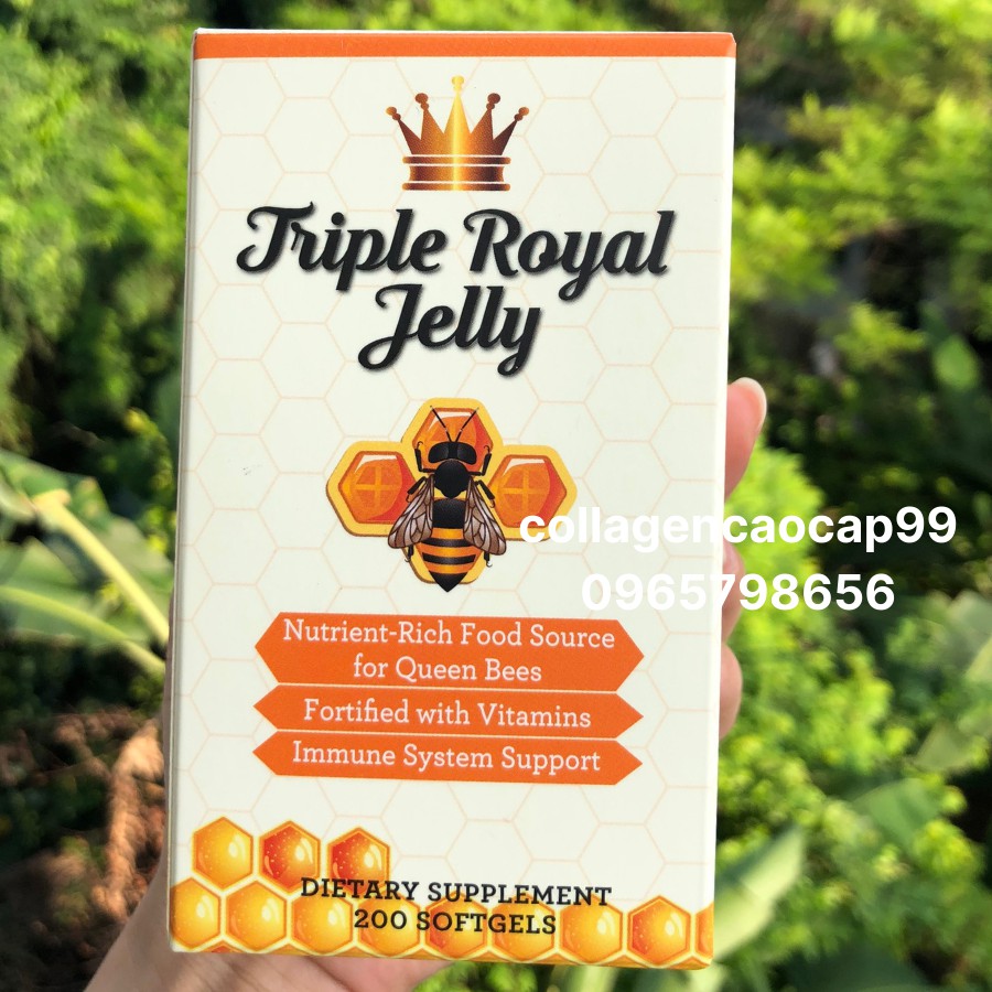 Sữa Ong Chúa Tươi Cao Cấp TRIPLE ROYAL JELLY NuHealth Mỹ 200 viên