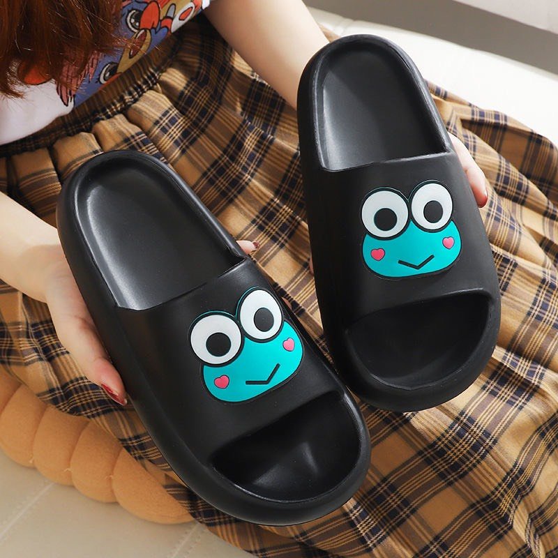 JY373-C3  -Dép quai ngang sticker hoạt hình chú ếch xanh