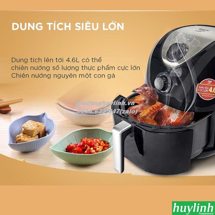 [Mã ELHAMS5 giảm 6% đơn 300K] Nồi chiên không dầu Magic Korea A78 - A802 - 4.6 lít - 1500W