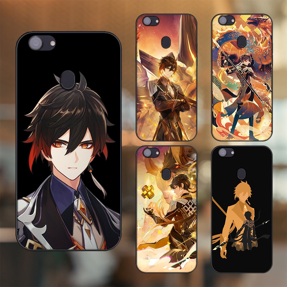 Ốp lưng Oppo F5, F5 Youth, F7 viền đen in hình Zhongli Genshin Impact