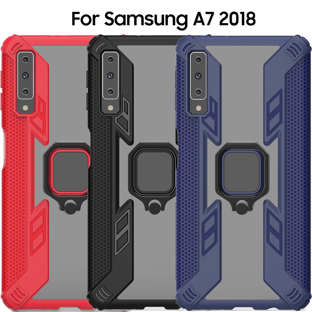 Ốp Lưng Trong Suốt Có Khuyên Xỏ Ngón Tay Cho Samsung Galaxy A9 Pro A7 2018 A750 A9S A9 Star Pro