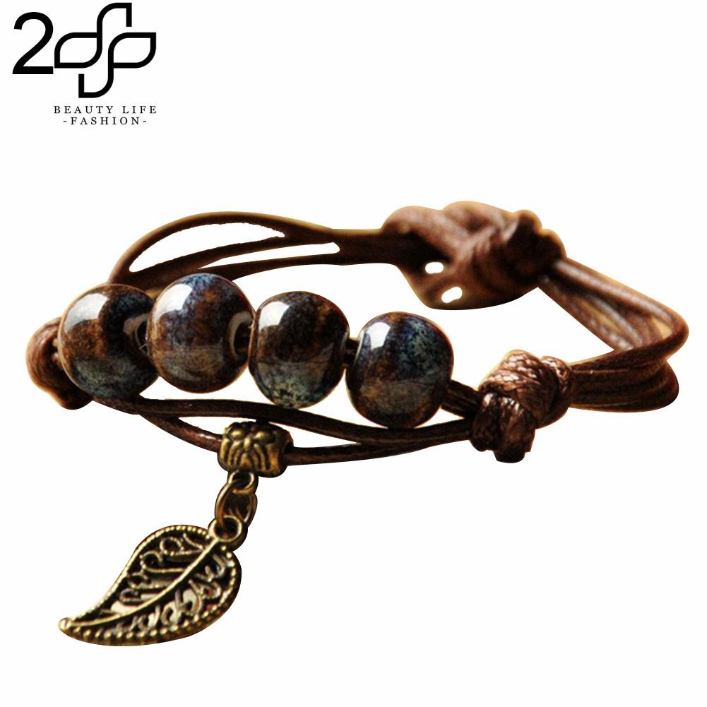 Vòng đeo tay xâu hạt gốm xinh xắn và vintage cho cả nam và nữ