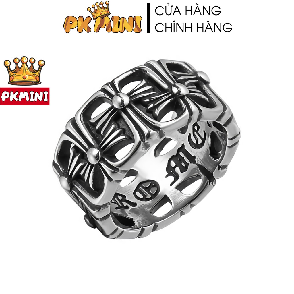 Nhẫn Chrome Hearts Titan Truyền Thống Thập Giá Đủ Size