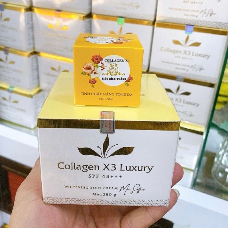 [Chính hãng] Combo Kem Body Collagen X3 Luxury và Kích trắng Collagen X3 công ty Mỹ phẩm Đông Anh