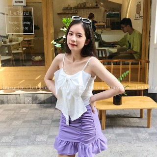 Áo 2 dây nơ lụa