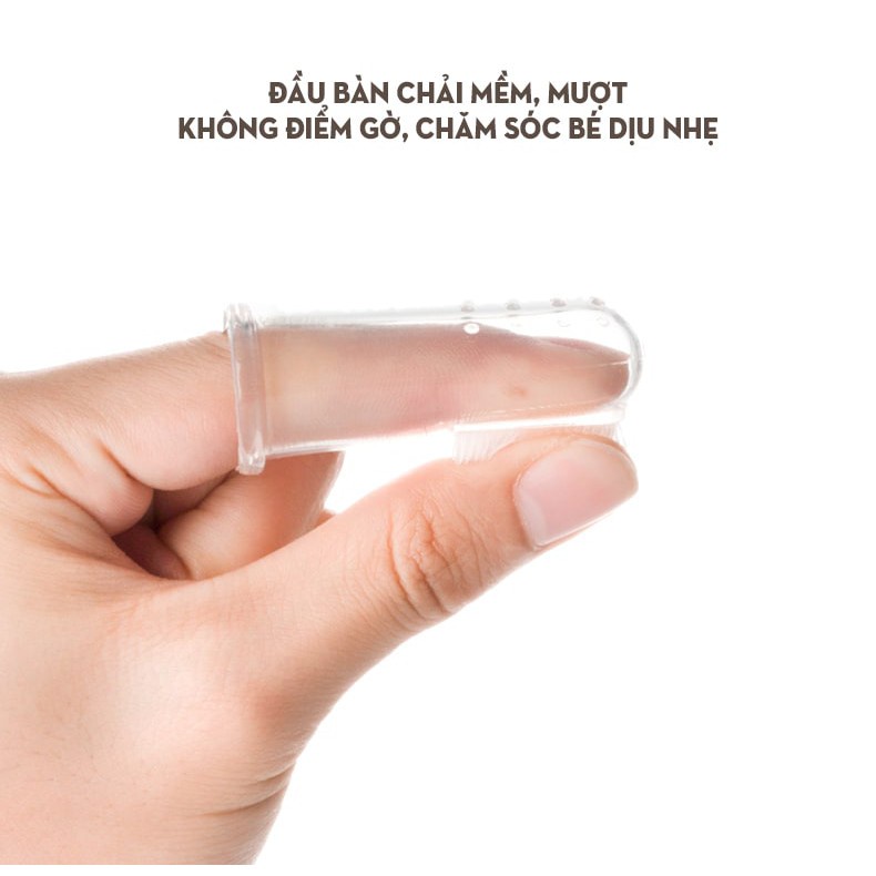 Bàn chải nướu răng Silicone luồn ngón tay, vệ sinh răng cho bé Softtana Chính hãng - Trung Đông Pharmacy