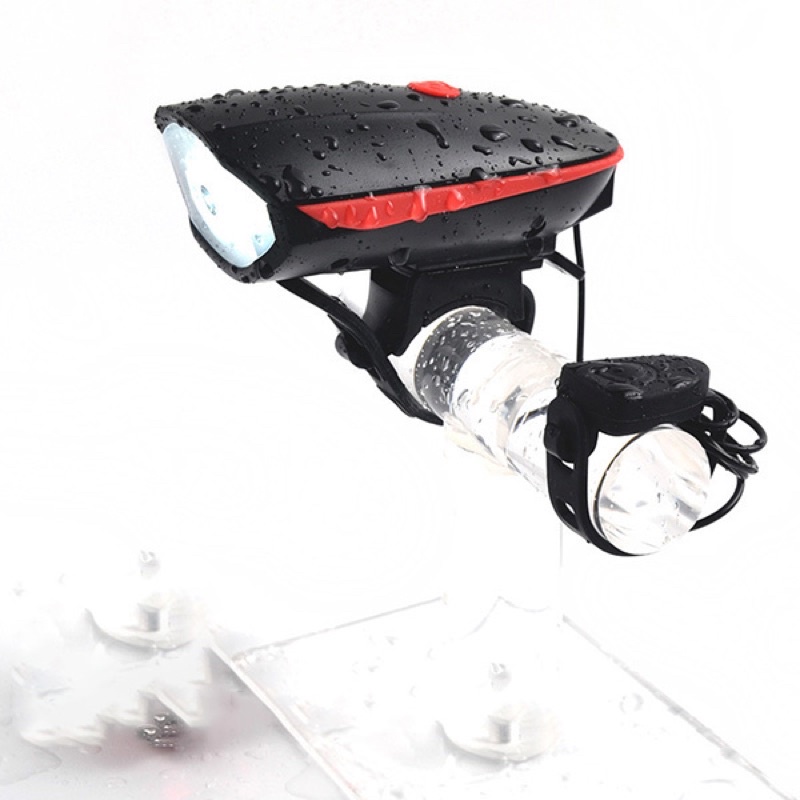 Đèn và còi xe đạp thể thao siêu sáng có còi có sạc pin usb. Led T6 chống nước hàng chính hãng cao cấp .