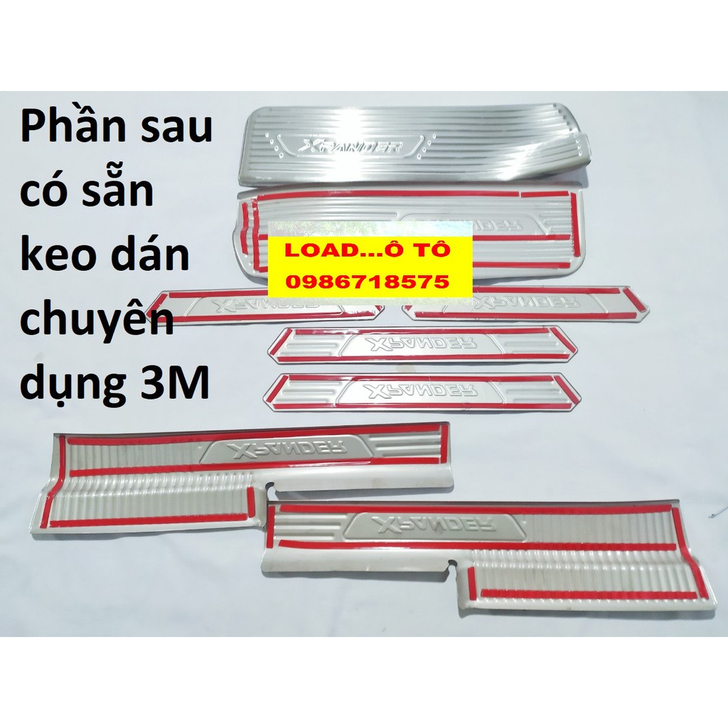 Ốp Bậc Cửa, Nẹp Bước Chân Trong Và Ngoài Xpander 2022-2018 ( 8 chi tiết ), Chất Liệu Inox Cao Cấp, nẹp bước chân xpander