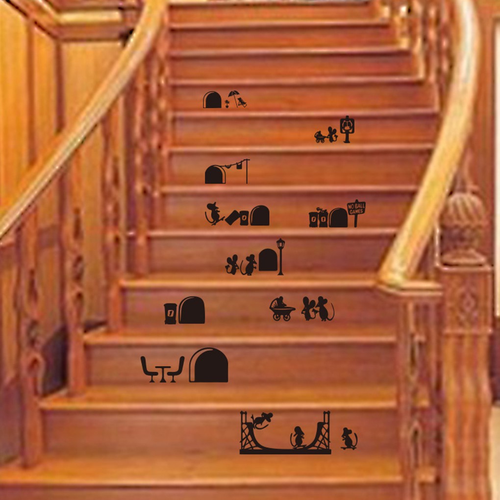 【VOLLTER】 Wall Art Decal Cartoon Cute Stairs Adhensive Sticker Floor Cornor PVC Waterproof Home Decoration