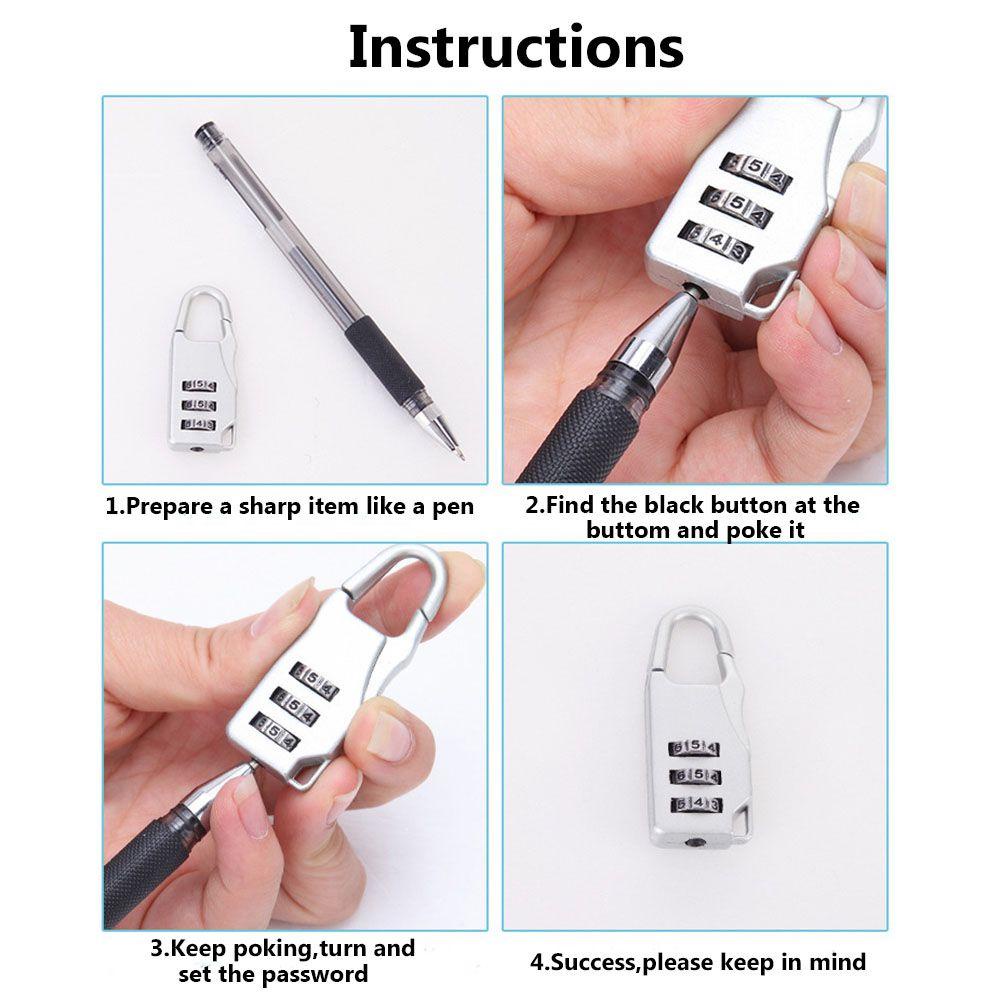 1 Ổ Khóa Mật Khẩu 3 Số Mini Bảo Vệ Vali Hành Lý