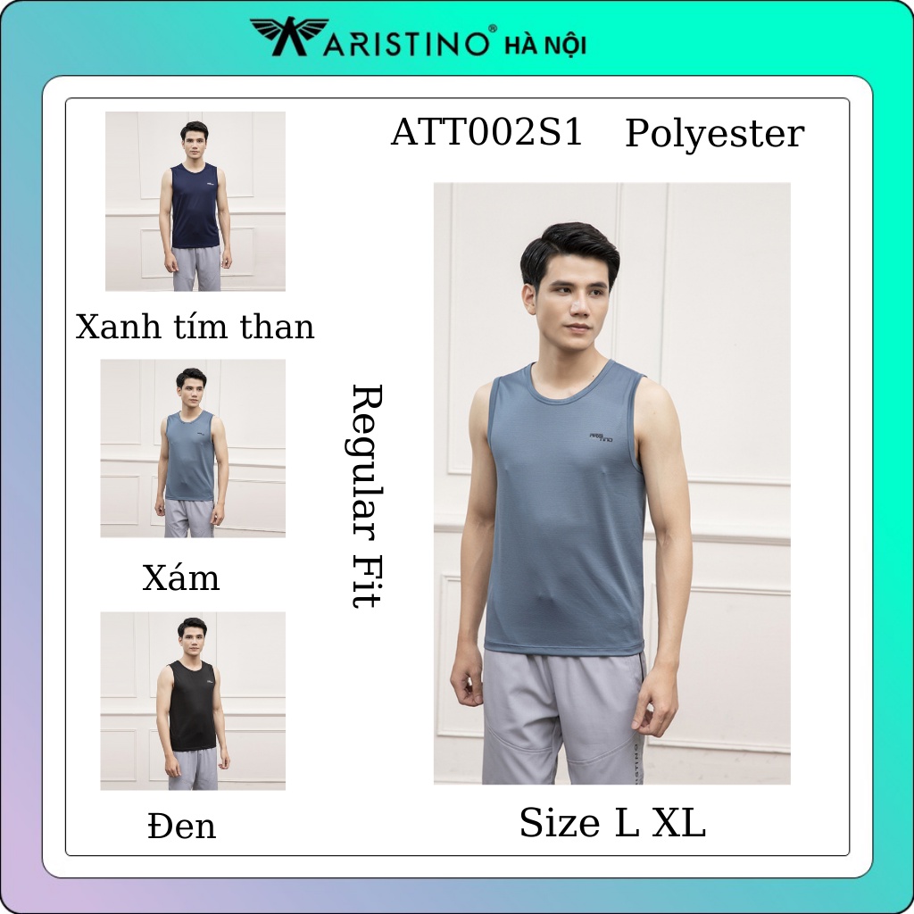 Áo tank top, ba lỗ thể thao nam ARISTINO thông hơi nhanh khô thoáng  from rộng ATT002S1