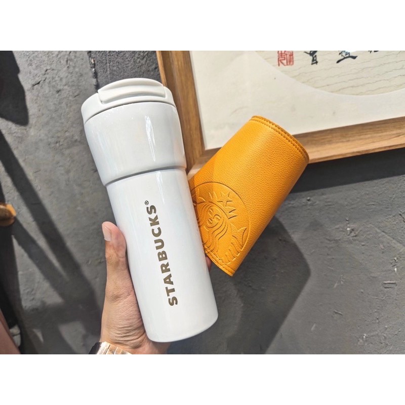(Nhiều mẫu) Bình STARBUCKS giữ nhiệt bọc da dung tích 500ml