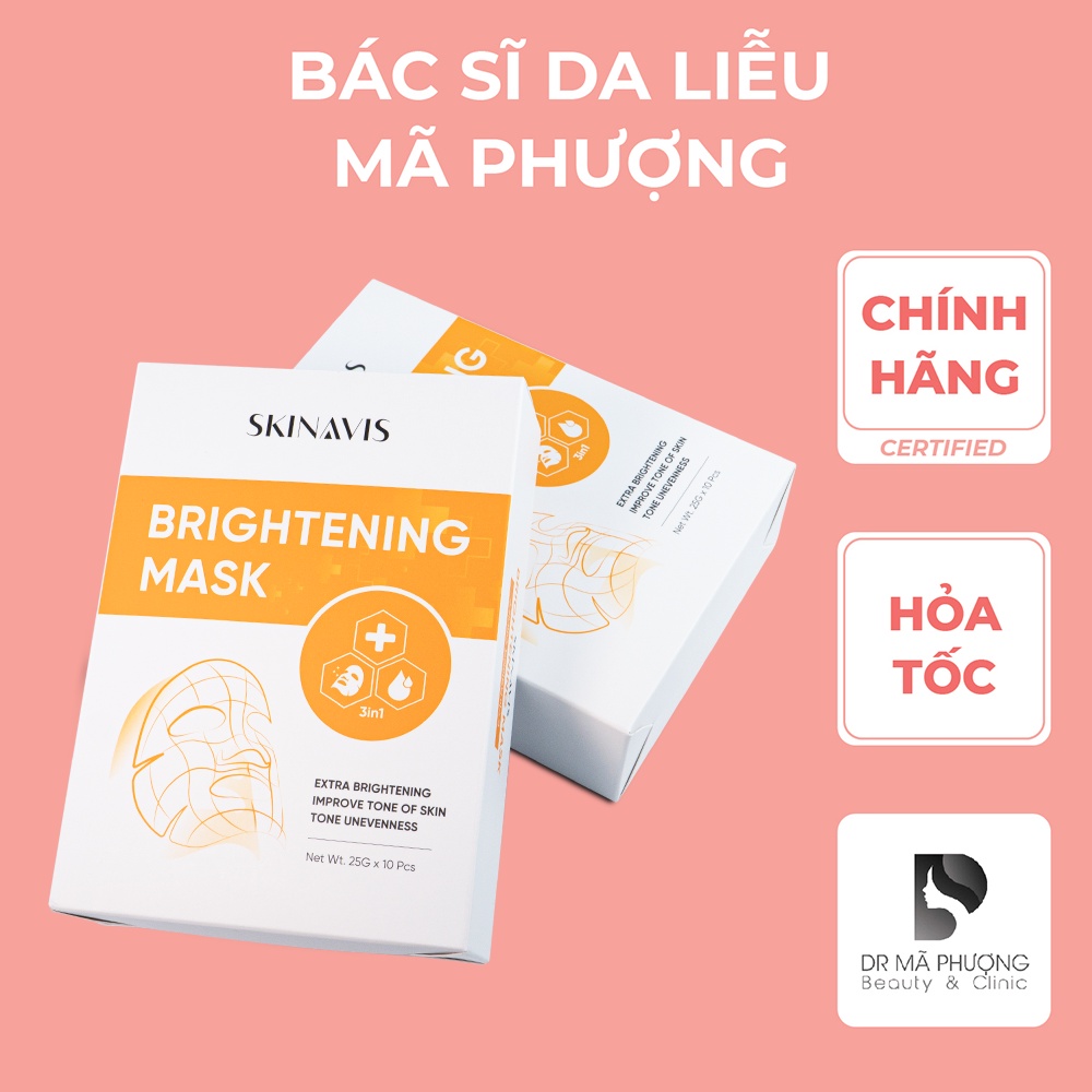 Mặt nạ mặt sáng da Skinavis Cam Dược Mỹ Phẩm Bác Sĩ Mã Phượng ( MIẾNG LẺ)