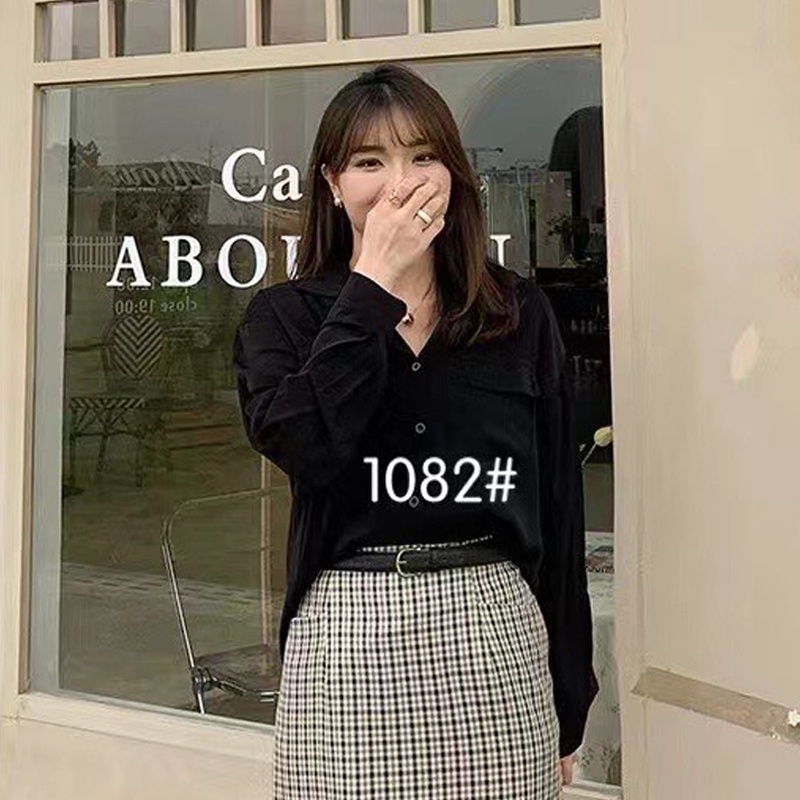 Áo sơ mi nữ kiểu dài tay form rộng công sở hàng Quảng Châu ANDOSA SM27