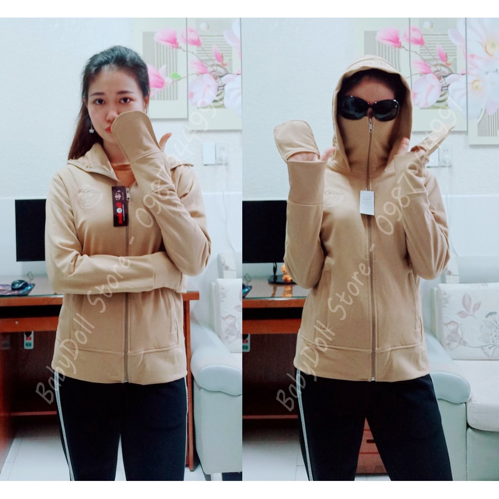 Áo chống nắng 3 trong 1 thêu cao cấp