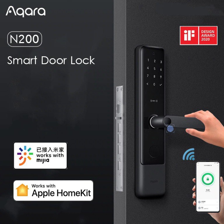 Khoá Cửa Thông Minh Aqara N200 tương thích Mi Home và HomeKit, Khoá vân tay 7 Cách Mở Khoá - Hàng Chính Hãng