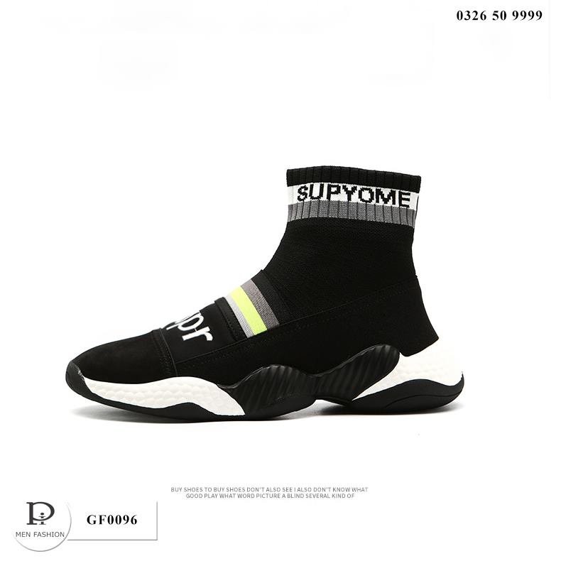 Giày nam sneaker kiểu dáng cổ cao thời trang hàn quốc chất liệu vải dệt GF0096 | BigBuy360 - bigbuy360.vn